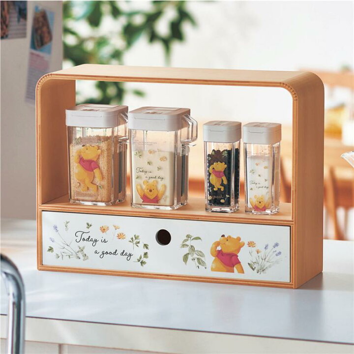 楽天市場 Disney ディズニー スパイスラック くまのプーさん 収納 収納用品 小物収納 スパイス 調味料 保管 収容 片づけ 新生活 スパイスラック 台所 キッチン 雑貨 おしゃれ プーさん グッズ ベルメゾン Disney Fantasy Shop