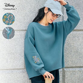 【Disney】 袖刺繍ダンボールニットプルオーバー ◆ ティンカー・ベル ◆ ◇ レディース 女性 トップス カットソープルオーバー カットソー プルオーバー レディーストップス レディーストップス 袖刺繍 刺繍 おしゃれ かわいい