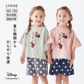 【Disney】 ディズニー 身生地綿100％の接触冷感フリル使いドライTシャツ「ミニーマウス」 ◆ 140 150 ◆ ◇ 子ども 子供 キッズ KIDS 子ども服 キッズ服 服 トップス Tシャツ カットソー ◇