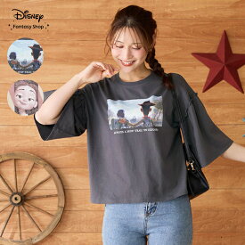 【15%OFF! 9/3 20:00-9/16 9:59】【Disney】 ディズニー /Disney 袖フレアTシャツ ◆ ウッディ＆バズ・ライトイヤー ジェシー トイ・ストーリー ◆ ◇ レディース 女性 トップス カットソープルオーバー カットソー プルオーバー レディーストップス ◇ ピクサー