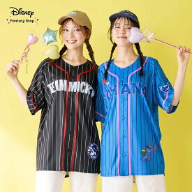 【Disney】 ディズニー ベースボールシャツ ◆ M〜L ◆ ◇ ベイマックス ミッキーマウス スティッチ 半袖 夏 夏用 レディース 女性 トップス シャツ ブラウス レディーストップス レディースシャツ レディーストップス ◇
