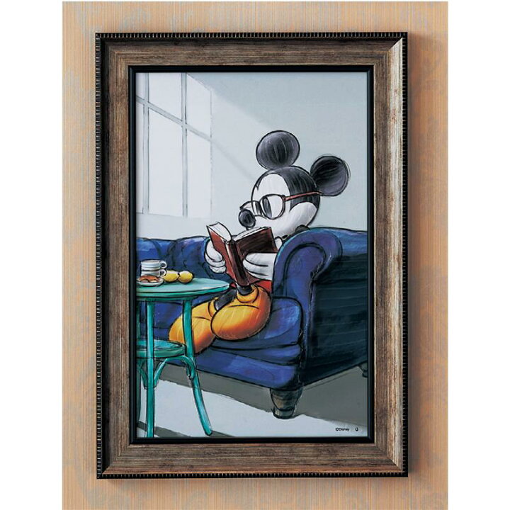 楽天市場 Disney ディズニー 表紙アートのアートボード 日本製 ミッキー フレンズ ミッキーマウス 読書 蒸気船ウィリー アート アートパネル アートポスター フレーム付き 絵画 インテリア 油絵風 ギフトプレゼント ベルメゾン ベルメゾン Disney