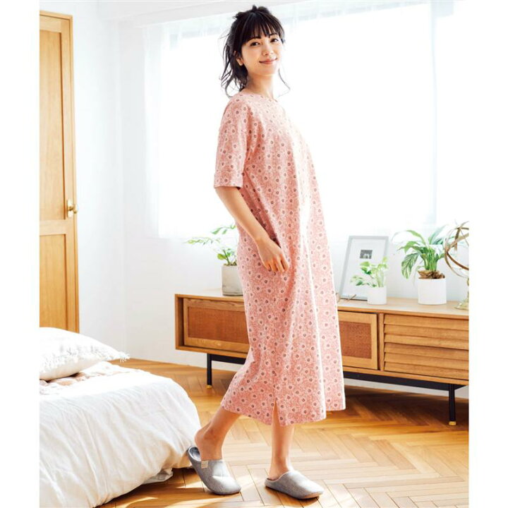 楽天市場 Belle Maison ベルメゾン 綿１００ スラブ天竺 カップ付きプリント半袖ワンピパジャマ ピンク S M L Ll ベルメゾン レディース パジャマ ルーム ウェア 部屋着 ワンピース かわいい お洒落 おしゃれ 楽ちん 綿100 コットン 半袖