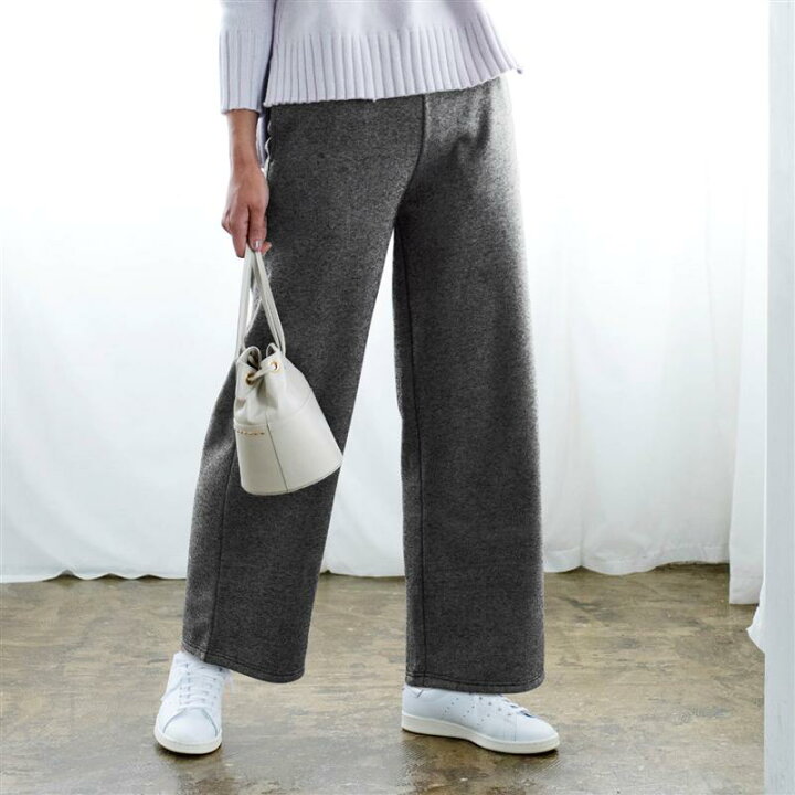 楽天市場 長いシーズン着やすい裏シャギーパンツ S M L Ll ベルメゾン レディース パンツ ボトムス ワイドパンツ ズボン あったか 秋 秋冬 冬 裏シャギー お洒落 おしゃれ きれい シンプル ウエストゴム ベルメゾン 大人ファッション