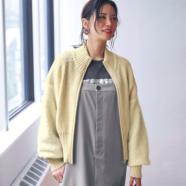 楽天市場】【ベルメゾン】 ブークレー切替えニットブルゾン ◇ S M L 