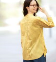 【ベルメゾン】バックボタンデザイン ハイネックブラウス ◆ S M L LL 3L ◆ ◇ レディース トップス 長め ハイネック ブラウス ブラウス オフィス オフィスカジュアル 仕事着 冬 ストライプ おしゃれ ◇