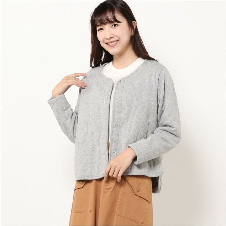 楽天市場 Belle Maison ベルメゾン 接結キルトジャケット グレー レディース 女性 アウター 上着 ジャケット ブルゾン レディースジャケット レディースブルゾン ベルメゾン 大人ファッション