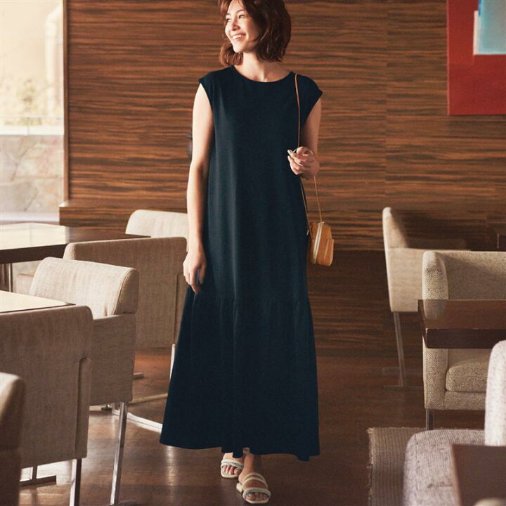 楽天市場 Belle Maison ベルメゾン スタイルノート Stylenote カットソーワンピース ブラック S M L Ll レディース 女性 ワンピース ワンピ ロングワンピース ロング レディースワンピース ベルメゾン 大人ファッション