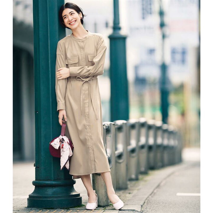 楽天市場 Belle Maison ベルメゾン ロングシャツワンピース アイボリー S M L Ll レディース 女性 ワンピース ワンピ ロングワンピース ロング レディースワンピース ベルメゾン 大人ファッション