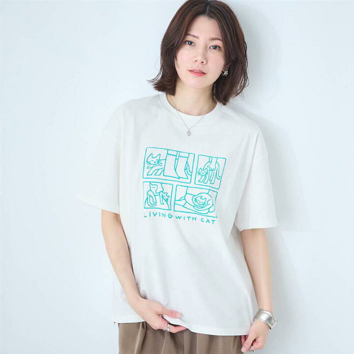 楽天市場】【ベルメゾン】 アニマルプリントチュニックTシャツ 
