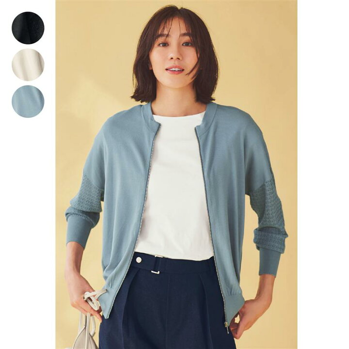 楽天市場 Belle Maison ベルメゾン スタイルノート Stylenote ニットブルゾン S M L Ll レディース 女性 アウター 上着 ジャケット ブルゾン レディースジャケット レディースブルゾン ベルメゾン 大人ファッション