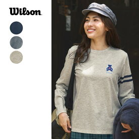 ［BELLE MAISON］ベルメゾン ウイルソン/Wilson サガラ刺繍長袖Tシャツ チャコール ◆ ◆