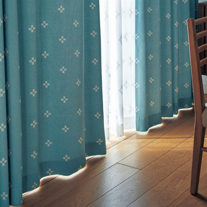 楽天市場 ベルメゾン シンプル北欧調の遮光カーテン ｕｖカット 遮熱 ミラーレースカーテンセット ブルー 約１００ ２０５ ４枚 カーテン リビング 寝室 子供部屋 カーテン レース セット おしゃれ かわいい デザイン 家具 インテリアの