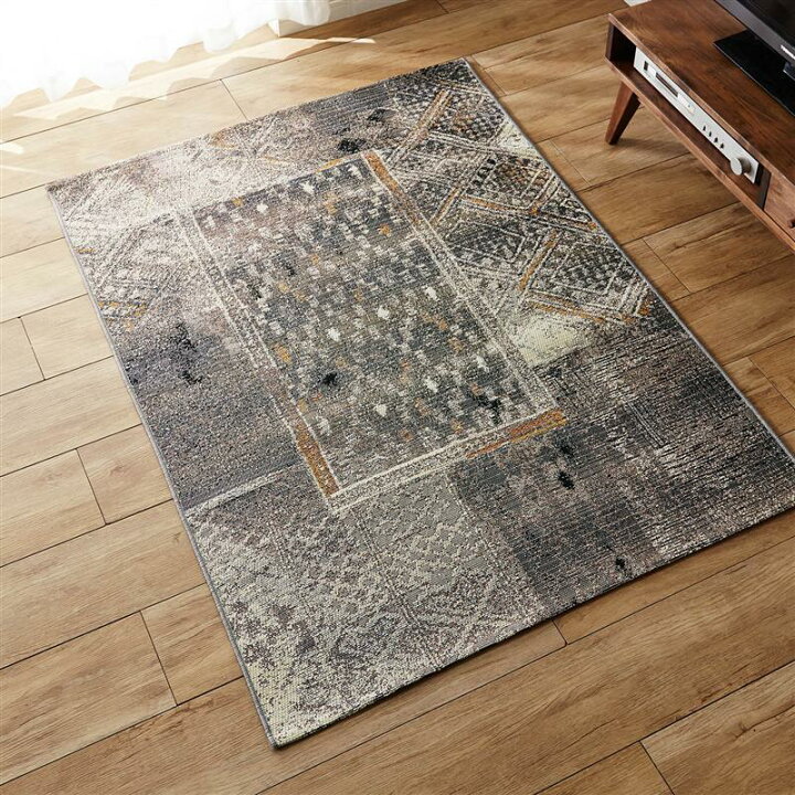 楽天市場 ベルメゾン 水洗いできるフラットウィルトン織りラグ グレー系 ブロック ５１３ｘ 約２００ ２５０ ラグ カーペット 敷物 リビング おしゃれ かわいい デザイン マット 家具 インテリアのベルメゾン