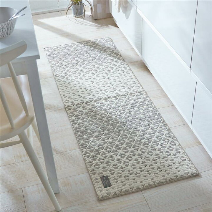 楽天市場 ベルメゾン ギリシャ製のオシャレな幾何学柄キッチンマット グレー 約５０ １５０ キッチン 台所 用品 キッチン マット おしゃれ 家具 インテリアのベルメゾン