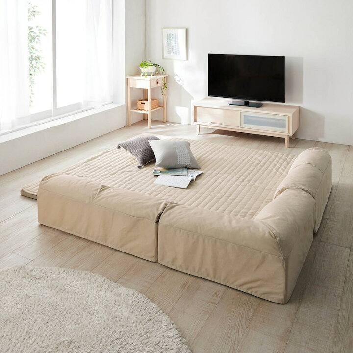 楽天市場】[楽天1位] ラグ厚さ4cm ラグが洗える ローソファー セット 