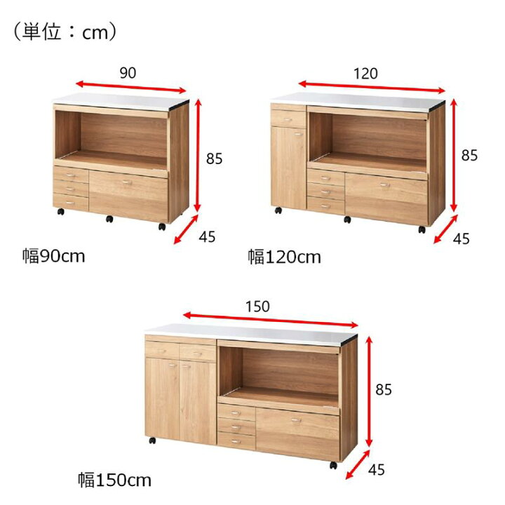楽天市場】キッチンカウンター キッチン収納 ステンレス天板 収納用品 