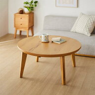 こたつテーブル 節あり オーク材 円形 | 直径105cm ヒーターAタイプ (本体ツマミ調節式) 高さ38cm | ロー…