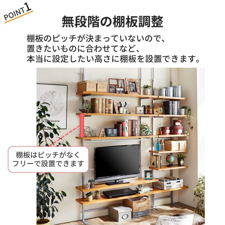 楽天市場】棚板を調整できる 突っ張り オープンラック | 幅60cm 奥行 