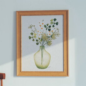 ベルメゾン 花瓶を描いたアートフレーム 「 デイジー ホワイトレースフラワー 」