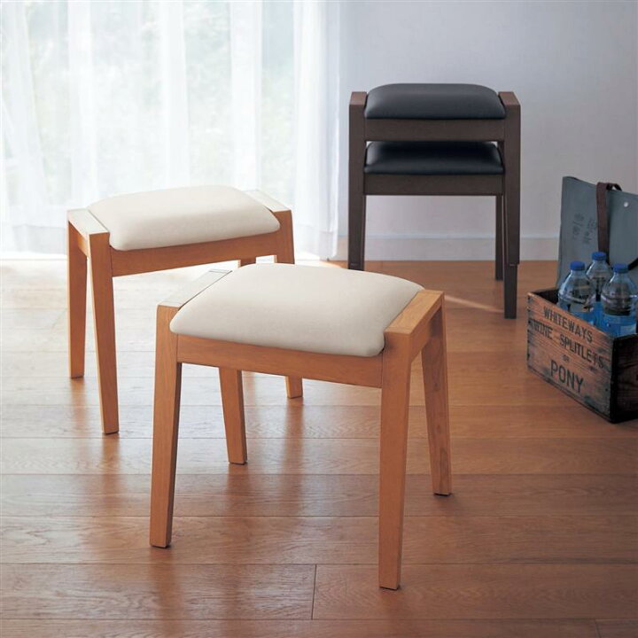 楽天市場】[2脚セット] 天然木 スタッキング スツール | 幅43cm 奥行 