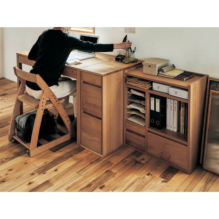楽天市場】[日本製][完成品] 天然木 学習机 | Aタイプ／ 幅90cm 奥行 