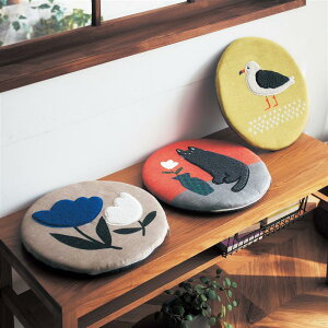 一目惚れデザインの刺繍シートクッション ◆ フラワー カモメ ネコ ◆ ◇ ファブリック 椅子カバー シートクッション いすカバー イスカバー 長座布団 生活雑貨 日用品 新生活 ◇