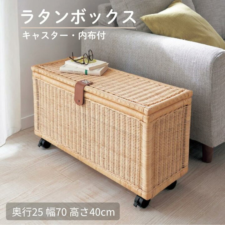 楽天市場】ラタン キャスター付き 収納 ボックス | 奥行25cm 幅70cm 高 