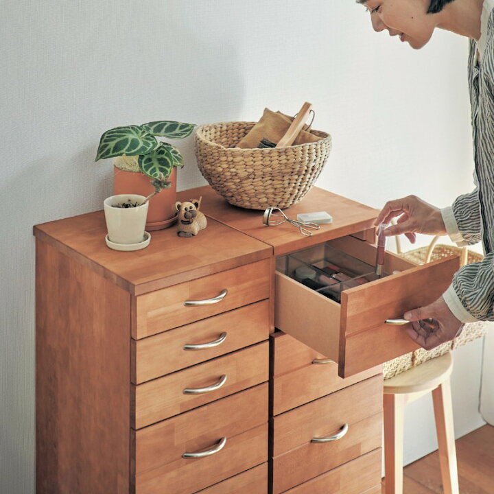楽天市場】[日本製][完成品] 天然木 キャスター付き 多段 チェスト 