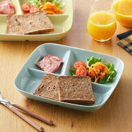 [日本製] 美濃焼 ワンプレート 仕切り 陶器 | 幅24cm 奥行21.5cm 高さ4cm | 電子レンジOK 食器洗浄機OK …
