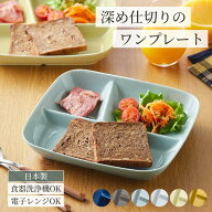 [ランキング入賞][日本製] 美濃焼 ワンプレート 仕切り 陶器 | 幅24cm 奥行21.5cm 高さ4cm | 電子レンジO…