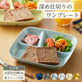 [ランキング入賞][日本製] 美濃焼 ワンプレート 仕切り 陶器 | 幅24cm 奥行21.5cm 高さ4cm | 電子レンジOK 食器洗浄機OK おしゃれ 無地 平皿 皿 プレート テーブルウェア 食器 器 ホローウェア 新生活
