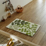 洗える すべりにくい 玄関マット リーフ柄 ◆ 45cm × 75cm ◆ ◇ 洗濯機OK ファブリック 玄関マット マ…