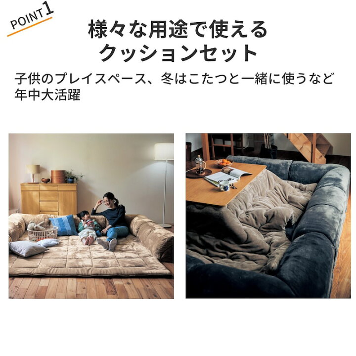 楽天市場】ラグ厚さ4cm あったか なめらか ダブルコーナーローソファー 