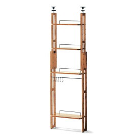 突っ張り キッチン収納ラック | B : 棚・ハイ タイプ : 幅45cm 奥行16.5cm 高さ110〜165cm | 収納ラック おしゃれ 収納用品 キッチン 調味料 省スペース パーティション パーテーション 衝立 ついたて 間仕切り 新生活 ナチュラル