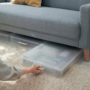 ベルメゾン ベッド下 薄型 収納ケース 3個セット ◇ ケース 収納 収納用品 小物収納 小物入れ 小物ケース 保管 収容 片づけ 新生活 隙間 隙間収納 シンプル 衣類収納 洋服収納 ソファ下 タン