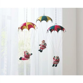 【店内ほぼP10倍!11/4(火)20:00〜11/11(火)01:59】パラシュートサンタ ハンギングオブジェ アンティーク調 | クリスマス ホリデー おしゃれ 可愛い かわいい オーナメント ユーモラス