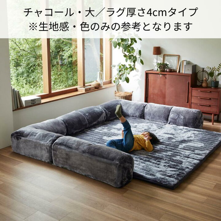 楽天市場】ラグ厚さ1.5cm あったか なめらか カバーが洗える ダブル 