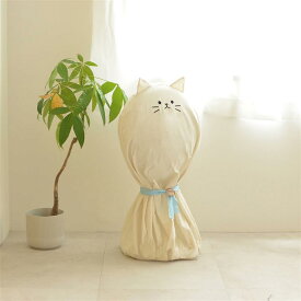 シーズンオフもかわいい 猫の扇風機カバー | ホワイト ブラック 幅約44cm × 奥行約40cm × 高さ約90cm | ベルメゾン