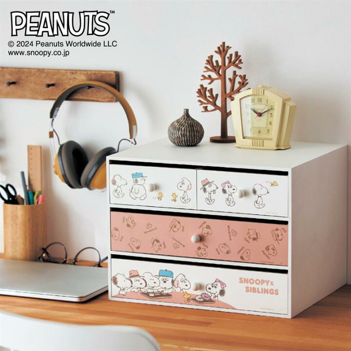 楽天市場】[日本製][完成品] スヌーピー 卓上 3段 チェスト | 幅34cm 