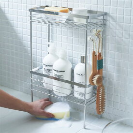 【店内ほぼP10倍! ~3/11 9:59】シャンプーラック ステンレス製 | 2段タイプ : 幅28cm 奥行12cm 高さ42cm | ラック 浴室 シャンプーラック バス お風呂 風呂場 おしゃれ ステンレス シンプル ステンレス 手入れ簡単 収納用品 バスラック 浴室ラック