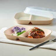 [日本製] 保存もできる フタ付き 仕切り ランチプレート | 同色2個セット | キッチン用品 台所用品 キッ…