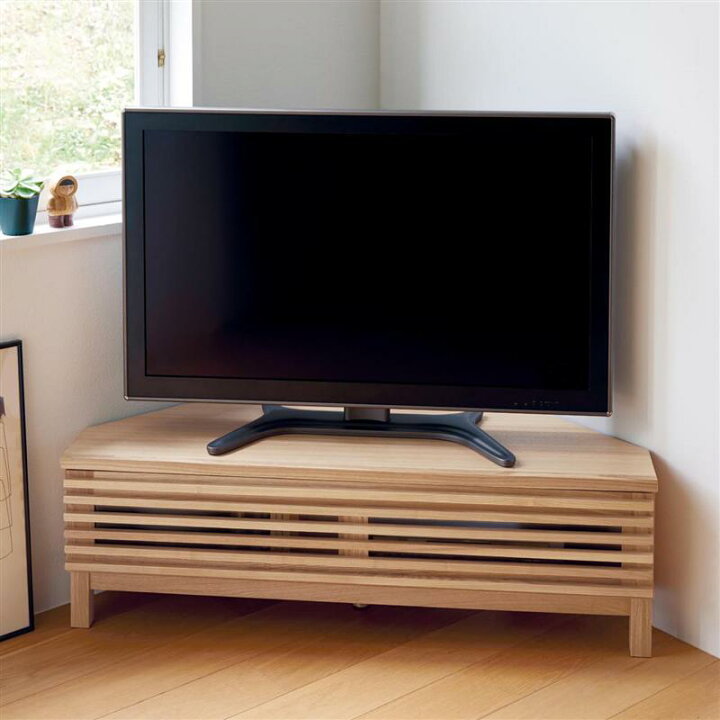 楽天市場】ベルメゾン タモ材の横桟スライド天板テレビ台 ◇ 幅120 