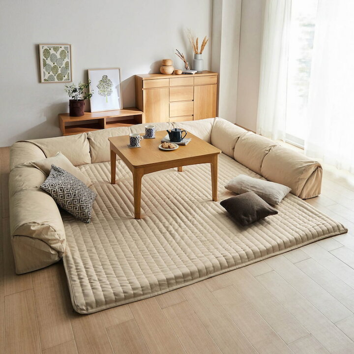 楽天市場】【楽天1位】 ラグ厚さ4cm ローソファー セット クッション 