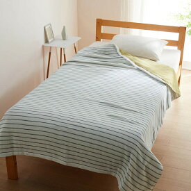 ［日本製］今治 ふっくら 5重 ガーゼケット ボーダー ◆ シングル ◆ ◇ 夏 5重ガーゼ ベッド ブランケット タオルケット ケット 綿入れ 上掛 春 春夏 昼寝 ベビー キルト bed ベルメゾン