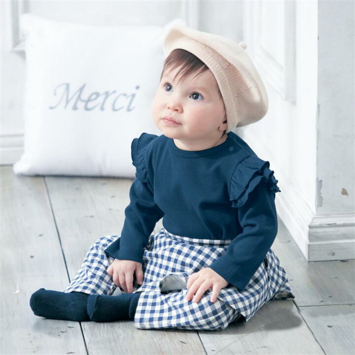 楽天市場 ベルメゾン ベビー服 肩フリル ボディスーツ ネイビーリボン 70 80 ベビー服 新生児 ベビー用品 新生児服 ジータ Gita 女の子 カバーオール ロンパース ベルメゾン ママ