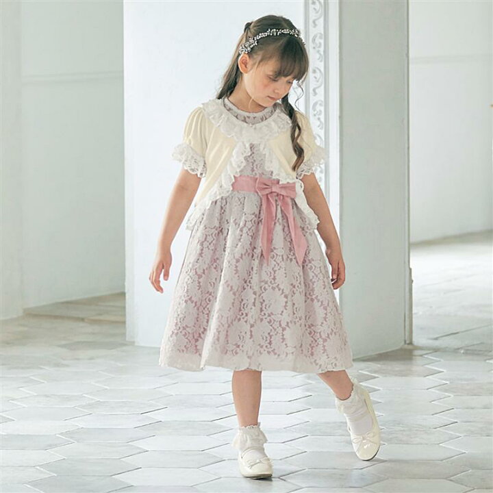 楽天市場 ベルメゾン ウエストリボン総レース フォーマル ドレス ピンク 140 150 女の子 子供服 こども 子供 キッズ トップス ワンピース ドレス 発表会 結婚式 よそゆき おでかけ ベルメゾン ママ
