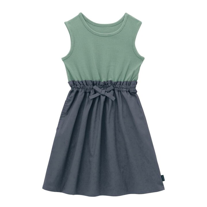 楽天市場 ベルメゾン ノースリーブ ドッキング ワンピース スモーキーグリーン 140 150 160 子供服 子供 服 子供用品 ガールズ 女の子 子供用 Tシャツ ベルメゾン ママ