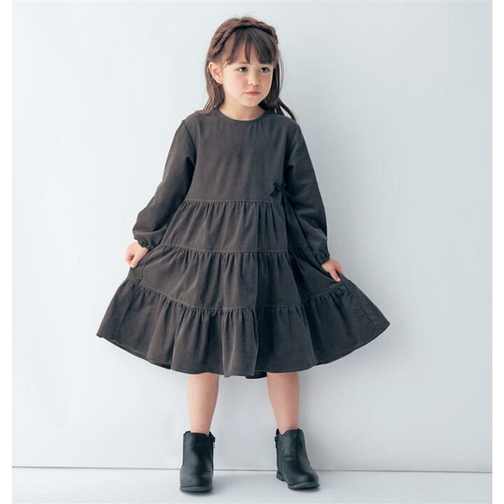 楽天市場 ベルメゾン コーデュロイ ティアード ワンピース チャコール 140 150 160 子供服 キッズ ガールズ 女の子 おでかけ おしゃれ かわいい ベルメゾン ママ