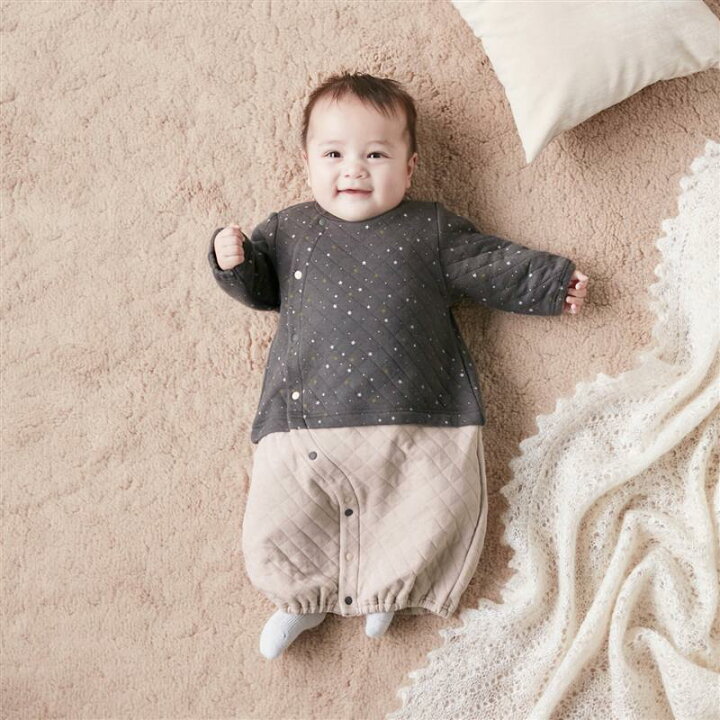 楽天市場】＼売れてます／ 新生児 あったか ニットキルト レイヤード風 